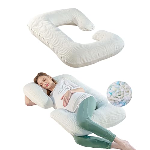 Image of The White Willow Pregnancy Pillow For Pregnant Women-Maternity Pillow For Pregnancy Sleeping-C Shape Pillow For Sleeping-Pregnancy Pillow For Women-Belly Support Pillow-Gift For Expectant Mother-White