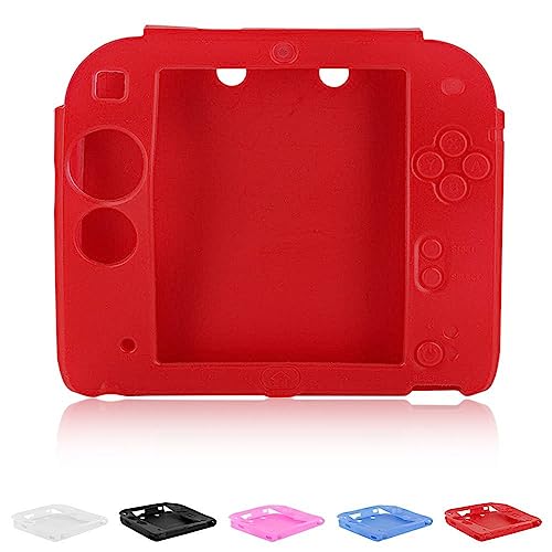 KAREN66 - 2DS Soft Silikon Hülle Kompatibel mit Nintendo 2DS Schutzhülle Anti-Rutsch Stoßfestes Case Cover für Nintendo 2DS Konsole (Rot)