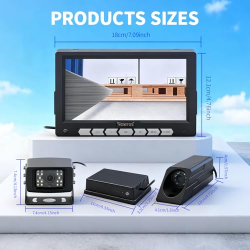 Image of Forklift Camera Wireless 7-inch Display 12-36V Universal 1080P Supports Video Recording Suitable for Forklifts