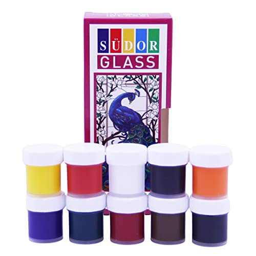SÜDOR Glass Color SD322S - Set di colori per vetro, 10 colori, 20 ml (in nuovi flaconi) - 5