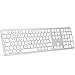 Produktbild OMOTON Bluetooth Tastatur für Mac Book/MacBook Air/MacBook Pro/iMac/iMac Pro/Mac Pro/Mac Mini, Wiederaufladbare kabellose Tastatur für Mac OS mit 3 Bluetooth Kanälen, QWERTZ DE-Layout, Silber