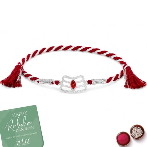 Image of 925 Sterling Silver Trinetra Luxury Rakhi for Bhai Cotton Thread | Rakshabandhan Rakhi With Fragrance Greeting Card & Roli Chawal and Certificate of Authenticity 925 Silver