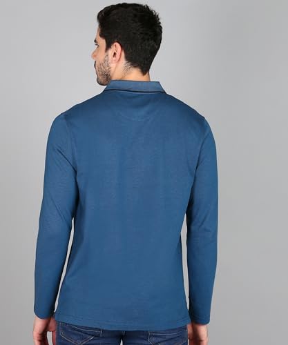 Image of Alan Jones Clothing Men's Cotton Regular Fit Solid Full Sleeves Polo T-Shirt