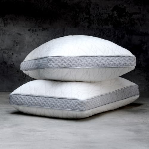 LUXOME - Dual Chamber Pillow (2-Pack) - Two Distinctive Fills - Ideal Comfort & Suppport - Cooling Cover King