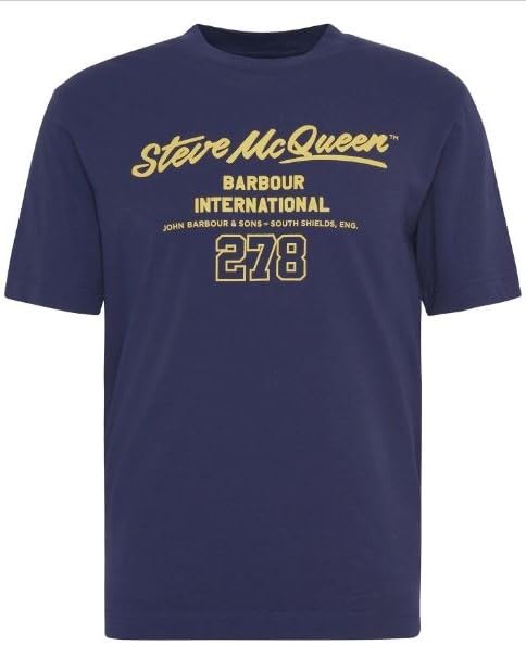 t-shirt Barbour uomo Barbour MTS1437 Colman Steve McQueen Graphic T-Shirt (IT, Testo, XL, Regular, Regular, 1, BU78 Midnight Blue)