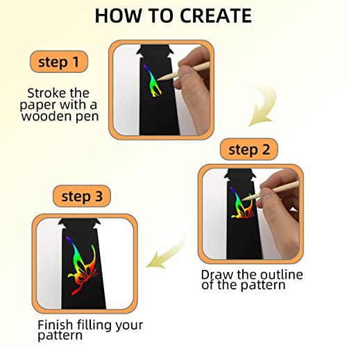 Scratch Paper Art Set For Kids 36Pcs Scratch Paper Bookmarks Magic Scratch Bookmarks For Crafts Gift Christmas Supplies Rainbow Scratch Diy Craft Kit For Birthday Party Classroom Scratch Art Bookmarks #TOP2