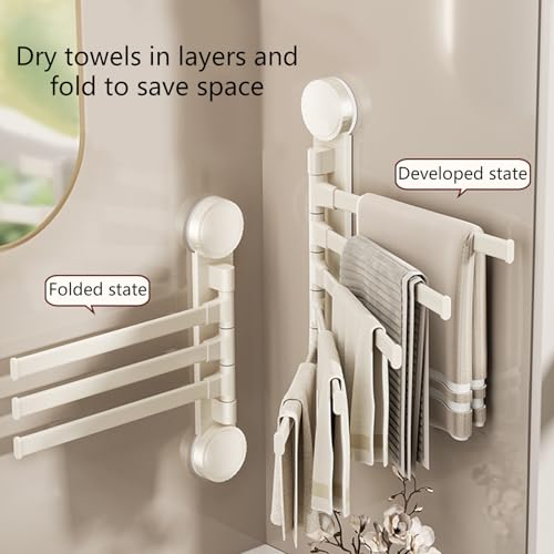 Porte-serviettes ventouse double rotatif idéal pour optimiser les petits espaces