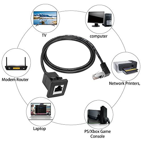 Cable Ethernet GELRHONR Cat5e 1m con ángulo 90° RJ45 miniatura 6