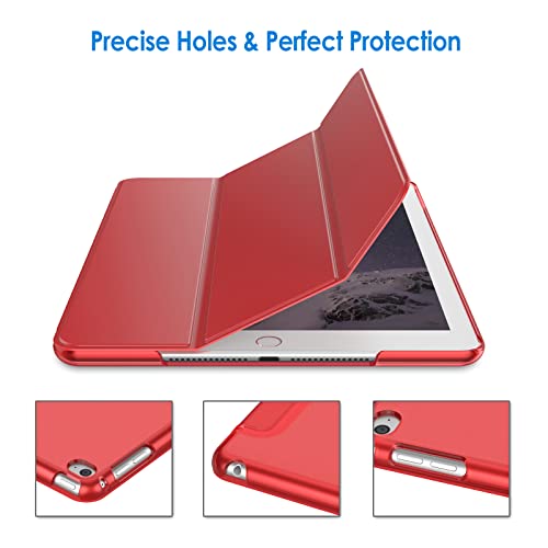 Image of JETech Case for iPad Air 2 (2nd Generation), Smart Cover Auto Wake /Sleep (Red)
