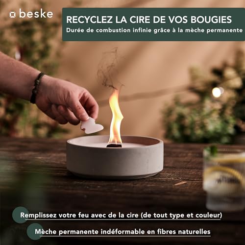 Brasero de Table en béton Suma L pour extérieur et intérieur - 5