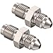 Podavelle 3AN Male to 3/8-24 Male Inverted Flare Stainless Steel Brake Adapter Fitting Connector 2PCS