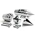 2 1/4" Spiked Chrome Motorcycle Handlebar Pullback Risers (1" Bar) Handlebar Hand Bar Risers Compatible with Honda Yamaha Kawasaki Suzuki Harley Davidson Cruisers Choppers Metric Motorcycle Bike