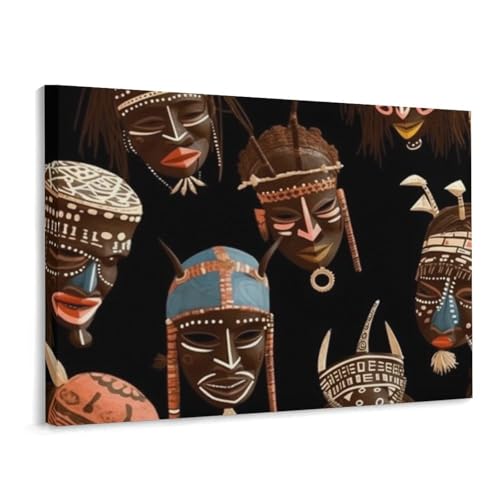 Cadre art tribal africain 40x30 cm impression toile premium