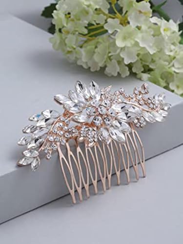 Image of Vogue Hair Accessories Golden And White Pearl Comb Hair Clip For Women