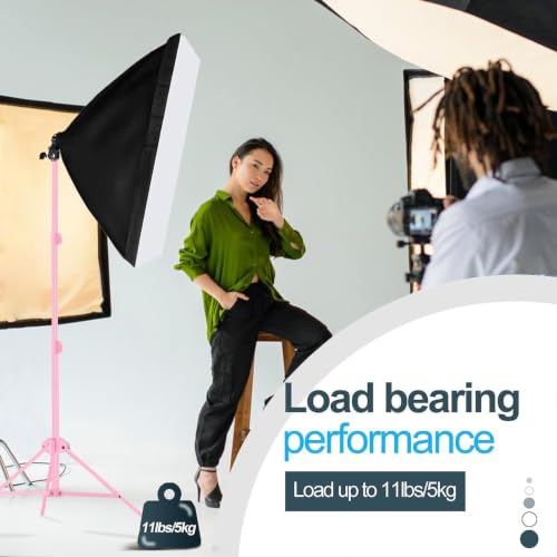 Image of EMART 7Ft Light Stand for Photography, Speedlight, Softbox 2 Pack-Pink