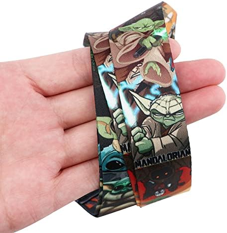 Nesloonp Star Wars Baby Lanyard for with ID Badge Holder for Keys String Wallet Gifts Party Supplies Merch Toys Keychains Cute Lanyard for Teens Girls