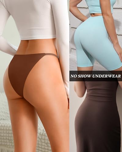 K-Cheony Seamless No Show Underwear For Women High Cut Bikini String Panties Soft Breathable Briefs 5 Pack thumb #4
