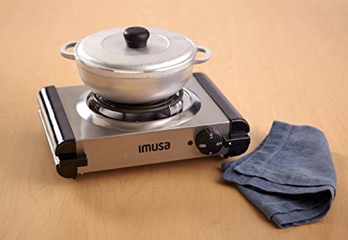 Imusa Usa Gau-80311 Electric Single Burner 1000-Watts, Stainless Steel #TOP2