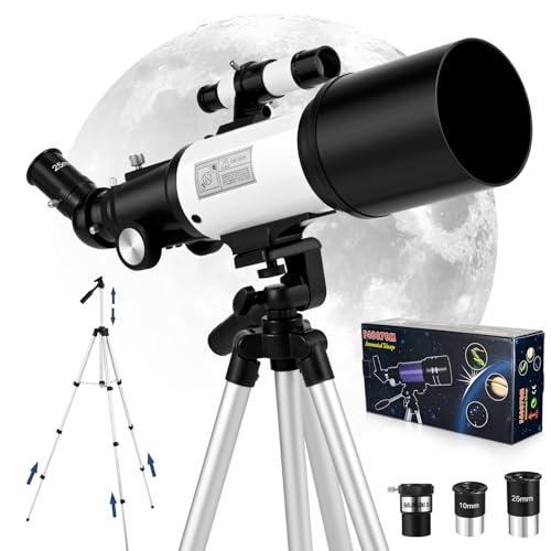 Astronomical Refractor Telescope for Kids, Beginners, Adults - With Adjustable Tripod, Finder Scope,...