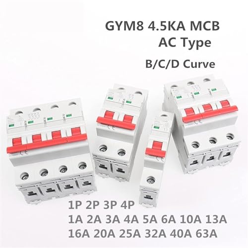 Disyuntor de 4 polos contra sobrecargas e interruptor de protección 50A curva C 5