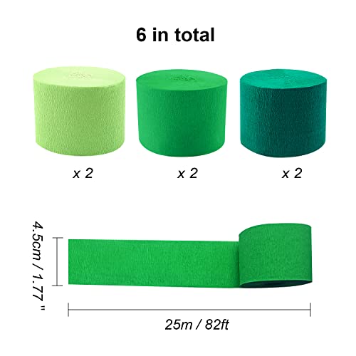 Tkejzu Green Crepe Paper Streamer 492 Feet 6 Rolls Green Crepe Streamers Spring Party Backdrop Decor For Green Theme Birthday Wedding Baby Shower Irish Lucky Day Hanging Party Decoration #TOP2
