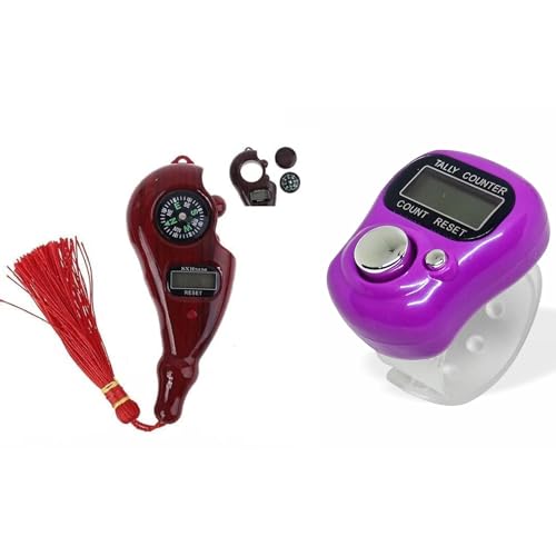 Image of Digital Finger Ring Tally Counter - Electronic Hand Counter for Mantra Jap, Cricket Umpire, Vehicles, Visitors & Counting | 5-Digit LED Display | Portable Multi-Use Tally Machine (Combo)