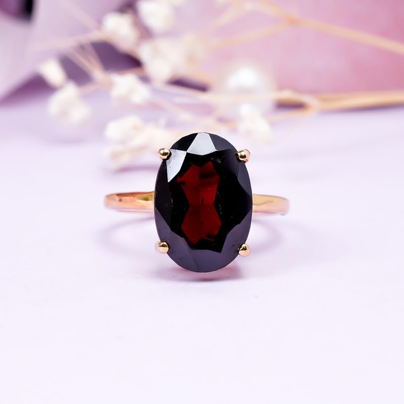 Bague grenat pierre de naissance en argent et or jaune cadeau idéal