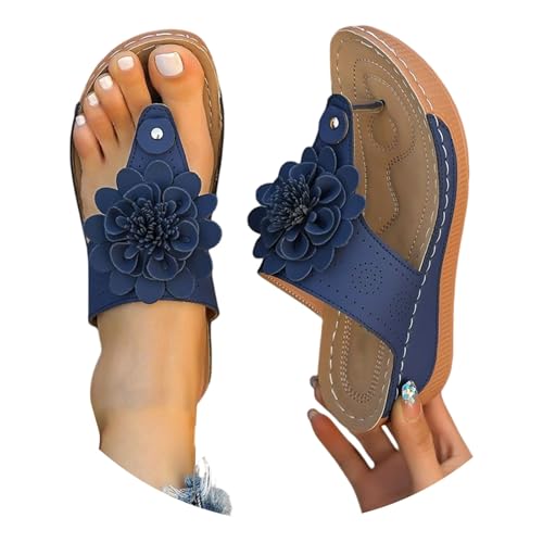Chaussures d’été bout ouvert avec compensé et fleur 3D