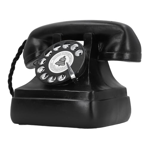 Teléfono fijo decorativo retro con disco giratorio miniatura 7