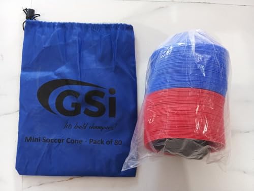 GSi Mini Cones for Sports Compact and Durable Set of 80, 5 Inch Training Cones for Soccer, Drills, Agility, and Kids Activities | Includes Carry Bag and Strap - Image 2