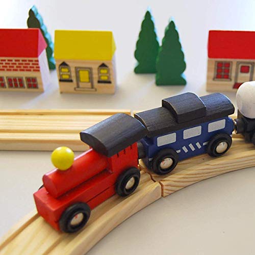 messefix Houten spoorbaan starterset - 4 m speelgoedspoorbaan kinderen houten baan trein speelset hout - Image 8