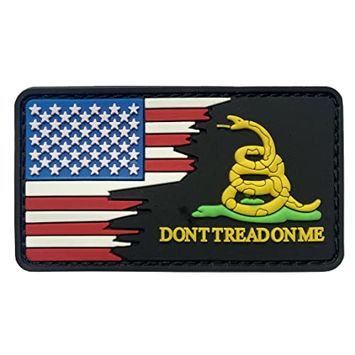 Parche de bandera de Estados Unidos, parche militar divertido y táctico de moral, parche de PVC con bandera de Estados Unidos, tamaño de 3.54 x 1.96 pulgadas (negro)