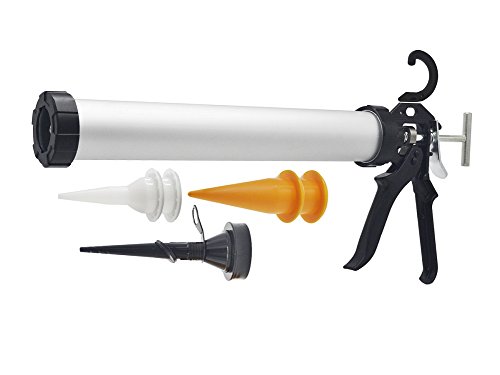 ZHTOOL 600ml Caulking Gun with Aluminum Barrel for 10oz/20oz Sausage Pack,10oz Cartridge and Bulk Application