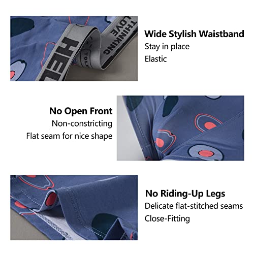 Underwear for Men Breathable Trunks Underwear Soft Cotton Boxer Briefs Multi-Pack2