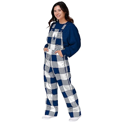 FOCO Dallas Cowboys NFL Womens Plaid Bib Overalls - 2XL