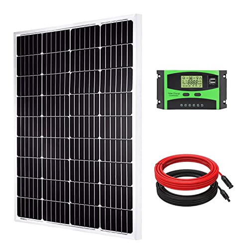 100W 12V Solarpanel System Solarmodul Kit Rhein Beleuchtung...