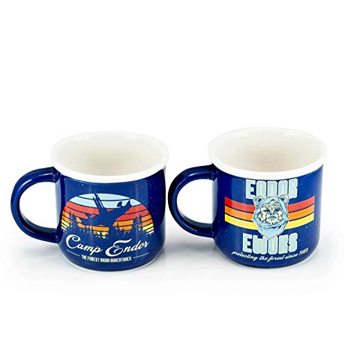 Star Wars Camp Endor Retro Style Mugs  Ewok Forest Camp of Endor Cups  Set of 2 Ceramic Mugs