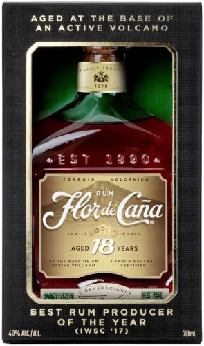 Flor de Cana Centenario Gold Rum 18 Jahre / 40% Vol. / 0,7 Liter-Flasche in Geschenkkarton