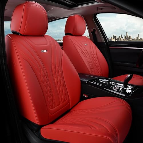 Image of Coverado Car Seat Covers, Car Seat Covers Front Seats, 2-Pack Front Seat Cover, Nappa Leather Waterproof Seat Covers, Car Seat Protectors, Automotive Seat Covers Universal Fit for Most Vehicles
