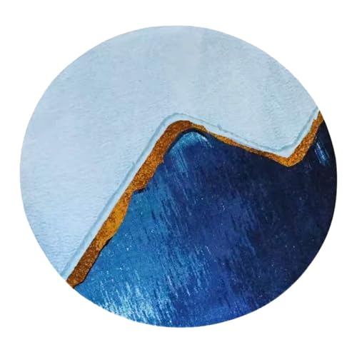 Round Washable Rug, Modern Light Luxury Indoor Carpet for Kitchen Living Room Bedroom Dining Room Bedside Floor Decor(160CM/62.9