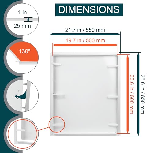 Panneau d'accès mural en métal blanc rigide pour cloison - 3