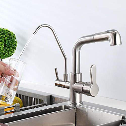 Robinet cuisine 3 en 1 eau filtrée et douchette pour éliminer les bouteilles en plastique