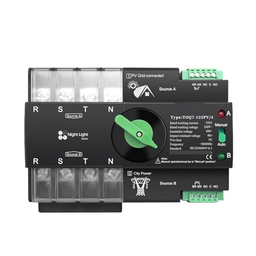 Commutateur transfert automatique ATS 4P 63A basculement ininterrompu TOQ7 pour groupe