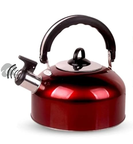 Chaleira Com Apito e Cabo Móvel Soft 2 Litros em Inox (Vermelho)