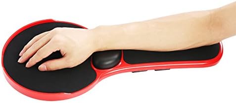 Honeyall Deluxe Adjustable Computer Armrest Wrist Rest - Ergonomically Designed Mouse Pad Arm-Multifunctional Arm Desk and Chair Dual Purpose Attachable Computer Arm Support-stand Desk Extender(Red) Office Product
