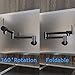 Kitchen Pot Filler Faucet Lead-Free Brass Double Joint Swing Arm Folding Sink Faucet Articulating Wall Mount Two Handle (Matte Black)
