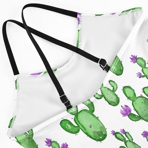 Yuiboo Girl's Swimsuit 1 Piecing Toddler Bathing Suit Girl Girls Swim Suit Girls' Swimwear Watercolor Cactuses Flower4