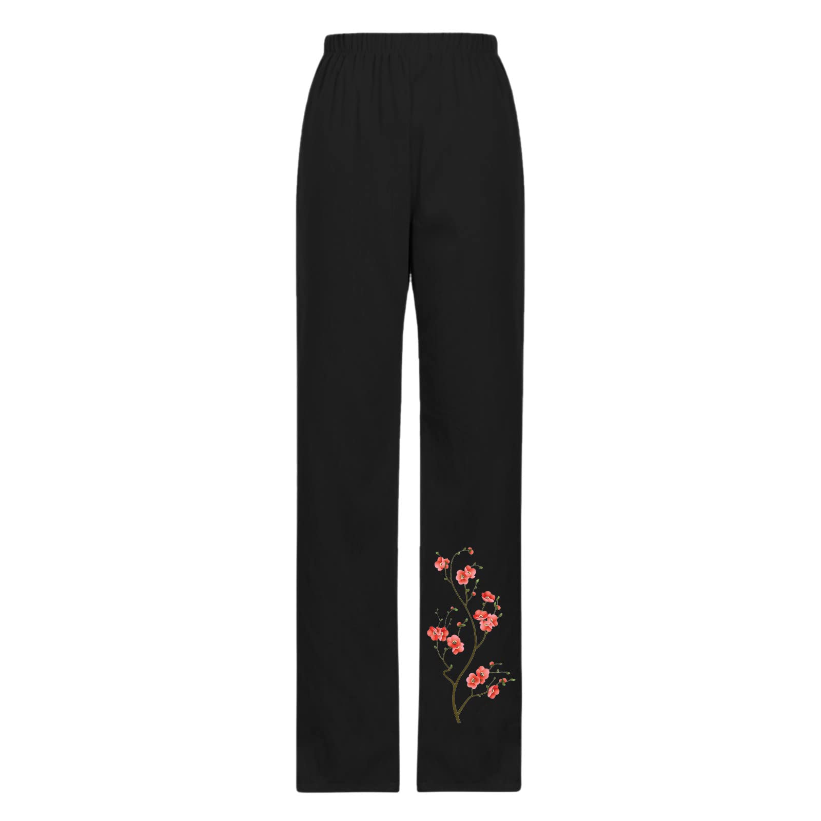 Acquista Pantaloni jeans elasticizzati a vita alta ricamati Pantaloni in denim larghi dritti da donna Pantaloni primavera autunno taglie forti in Italia a partire da 20