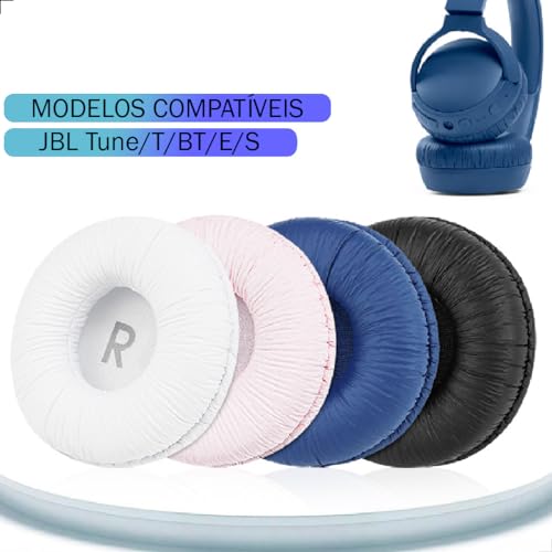 Par de Almofada Espuma Fone de Ouvido TYJR Compatível com JBL Tune600 T500 T500bt T450 T450bt (Branc