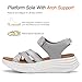 Dannto Women's Comfortable Walking Sandals with Arch Support Elastic Strap Cushioned Midsole Platform for Casual Summer Fashion Sandal Light Gray Size 8.5